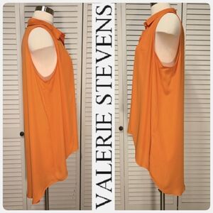 High-Low Super Lightweight Flowy Layered Sleeveless Blouse by Valerie Stevens